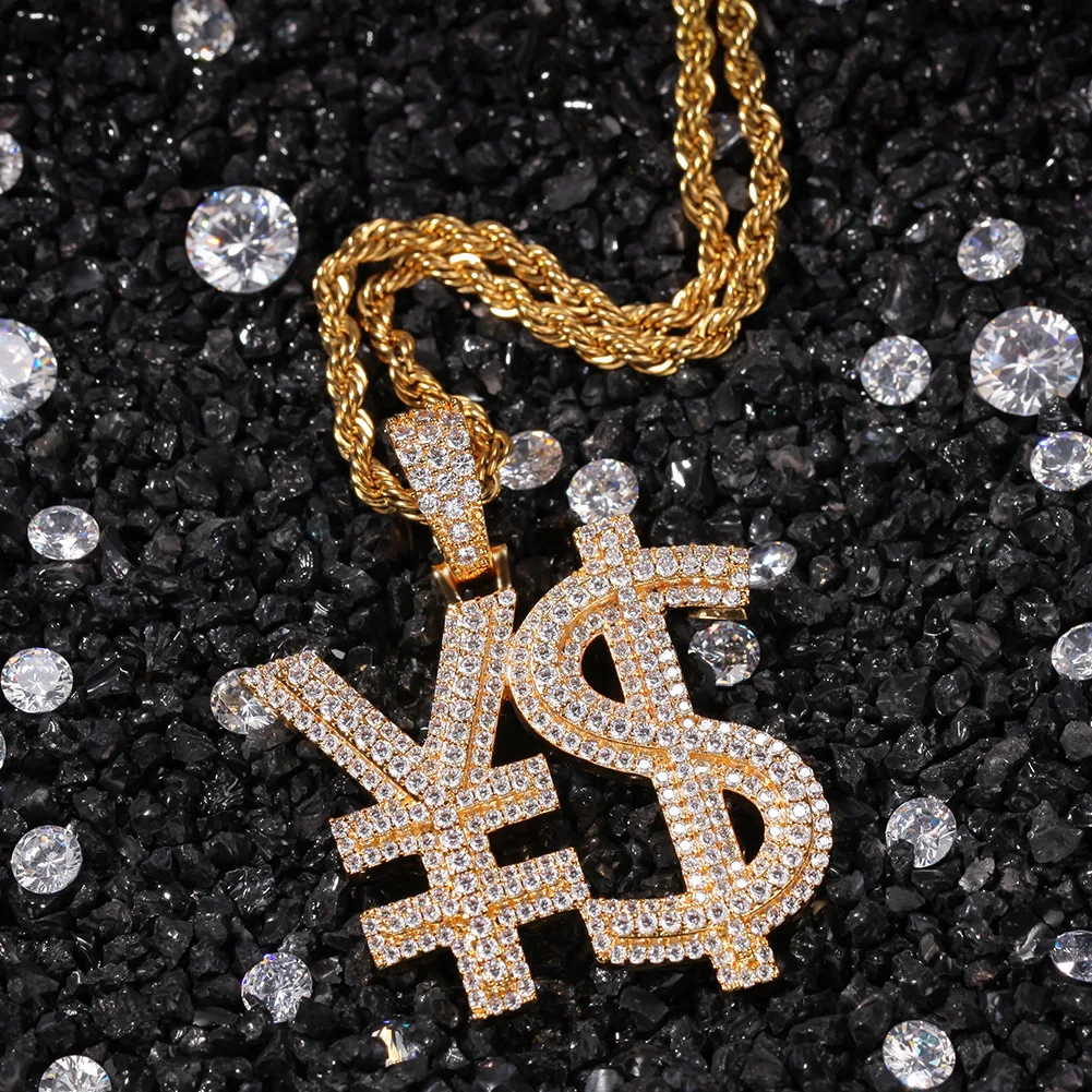 Hip Hop Simple Wide Creative Jewelry Currency Symbol Pendant Copper Micro Set Zircon Twist Chain Necklace
Hip Hop Simple Wide Creative Jewelry Currency Symbol Pendant Copper Micro Set Zircon Twist Chain Necklace