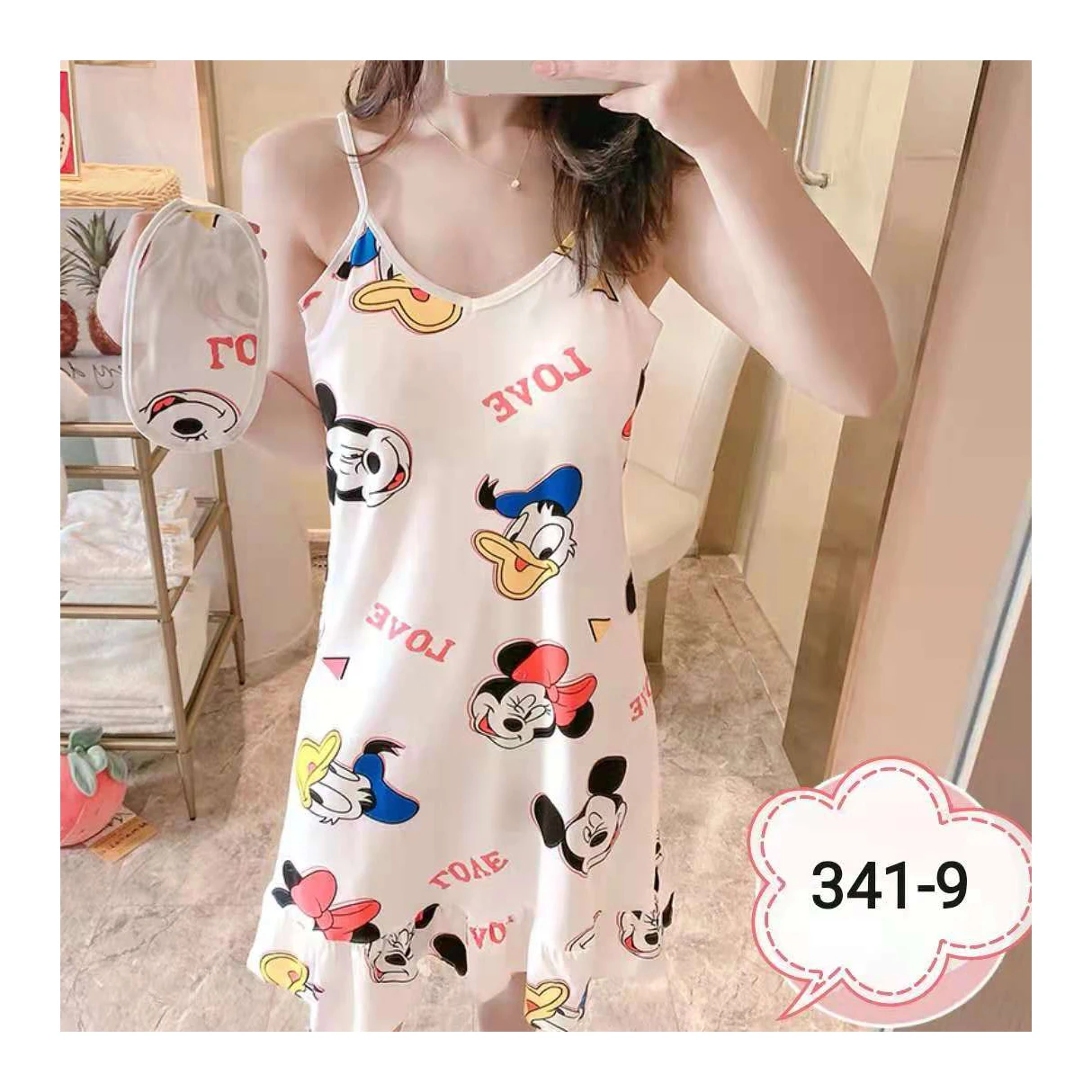 Girl Sleeveless Sleepware Milk Fiber Silk Cartoon Pajamas For Women Set Comfortable Loungewear
Girl Sleeveless Sleepware Milk Fiber Silk Cartoon Pajamas For Women Set Comfortable Loungewear