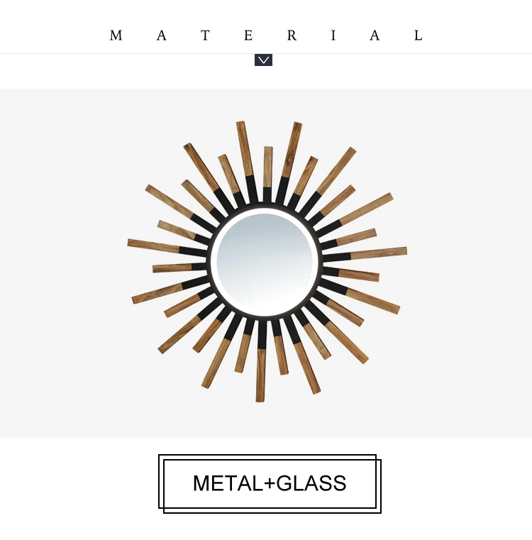 Hot sale metal interior decoration mirror led home bathroom glass wall light