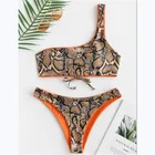 Sexy beachwear Africa snake skin print hygiene stickers swimwear bikini