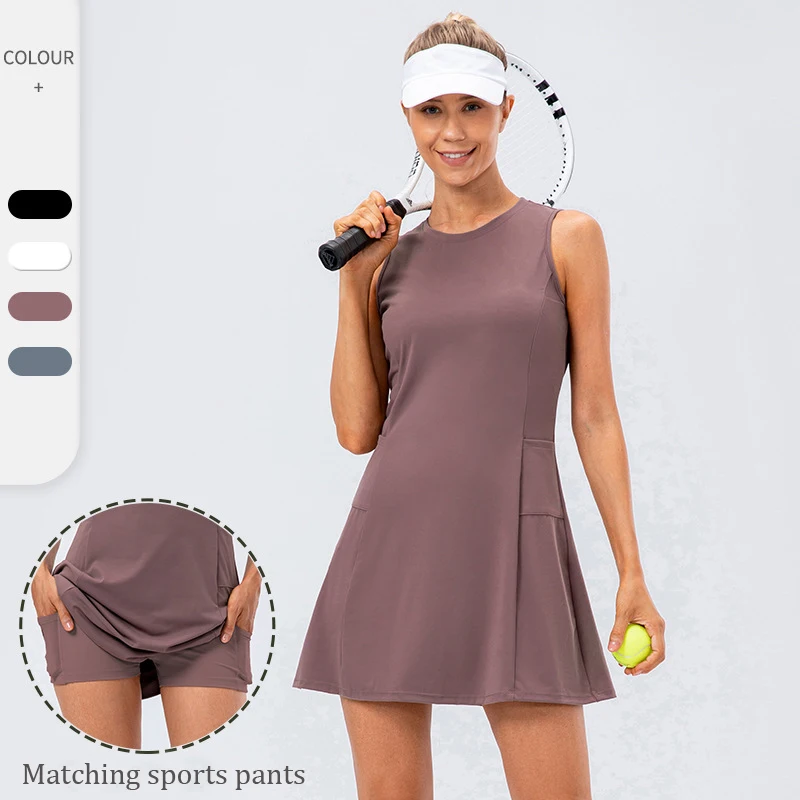 Two-piece Suit Tennis Dress Yoga Fitness Brocade Nude Feeling Breathable Anti-empty Leisure Golf Girls Sports Tennis Wear 2pcs
Two-piece Suit Tennis Dress Yoga Fitness Brocade Nude Feeling Breathable Anti-empty Leisure Golf Girls Sports Tennis Wear 2pcs