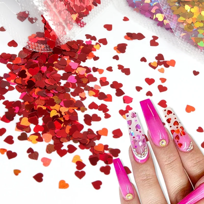 Holographic Laser Love Nail Art Sequin Glitter Red Shiny Heart-Shaped Nail Slicing Accessories Manicure Art Design Decoration
Holographic Laser Love Nail Art Sequin Glitter Red Shiny Heart-Shaped Nail Slicing Accessories Manicure Art Design Decoration