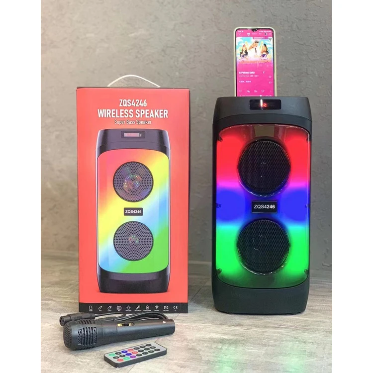 ZQS-4246 New Arrival Speakers ZQS Double 4 Inch Speaker Big Stereo Speaker With Microphone
ZQS-4246 New Arrival Speakers ZQS Double 4 Inch Speaker Big Stereo Speaker With Microphone