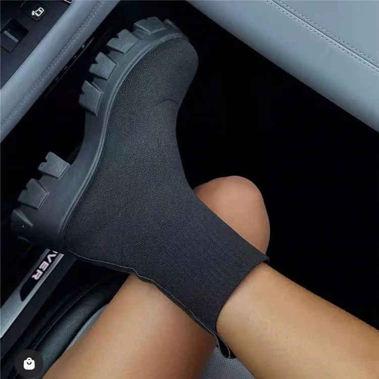 Women Boots Slip On Western Ankle Boots Platform Knitted Ladies Autumn Socks Boots for Women Fashion Female Booties 2021
Women Boots Slip On Western Ankle Boots Platform Knitted Ladies Autumn Socks Boots for Women Fashion Female Booties 2021