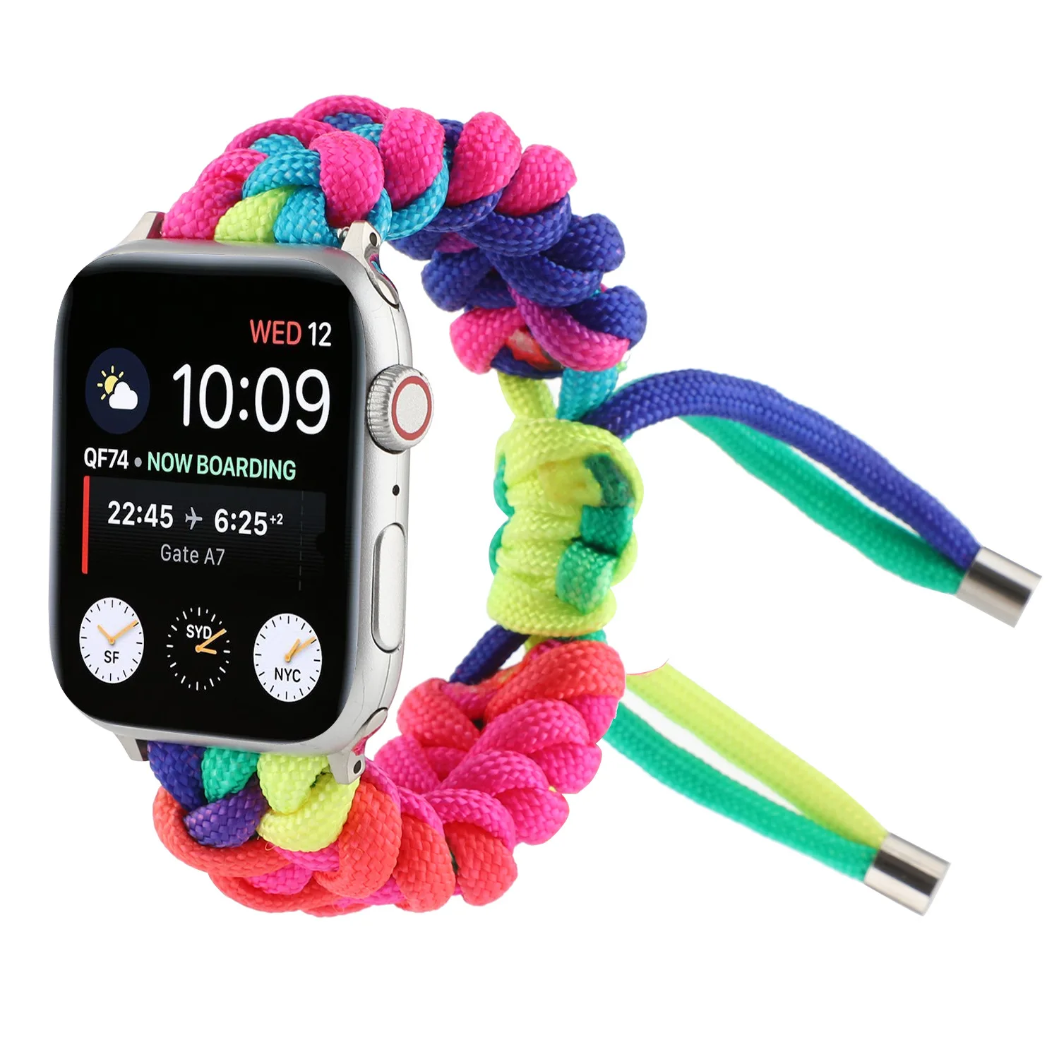 New Rainbow Parachute Rope Chain Strap for Apple Watch 38mm 40mm 42mm 44mm Bracelet Bands for iWatch Series se 6 5 4 3 2, Black,gold,blue,red
New Rainbow Parachute Rope Chain Strap for Apple Watch 38mm 40mm 42mm 44mm Bracelet Bands for iWatch Series se 6 5 4 3 2, Black,gold,blue,red