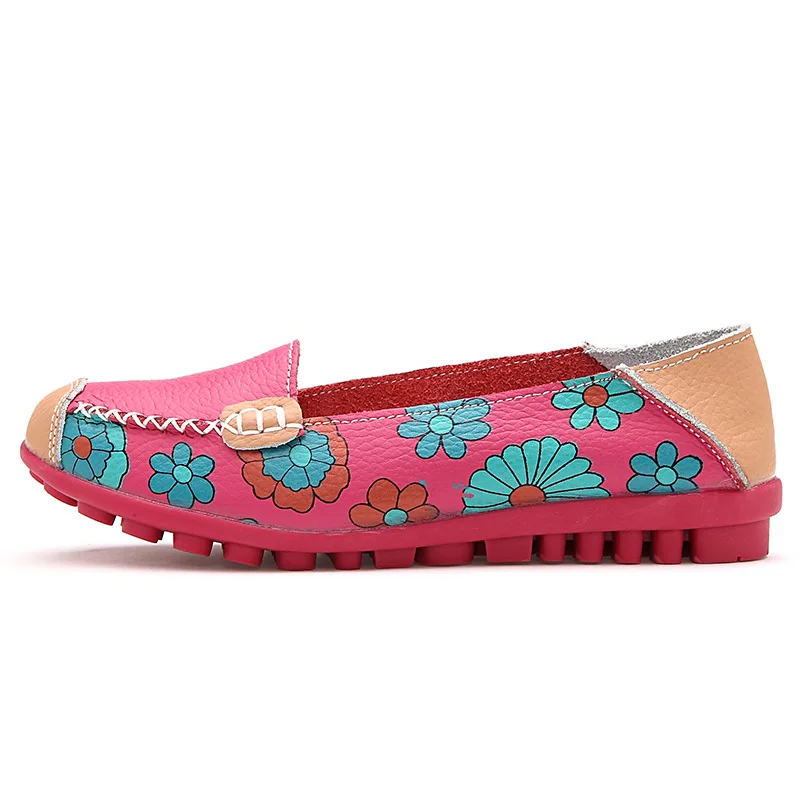 Hot Sale Women Soft Bottom Leather Floral Printed Bean Shoes Mother Shoes Low Price Drop Shipping Women Cowhide Flat Shoes
Hot Sale Women Soft Bottom Leather Floral Printed Bean Shoes Mother Shoes Low Price Drop Shipping Women Cowhide Flat Shoes