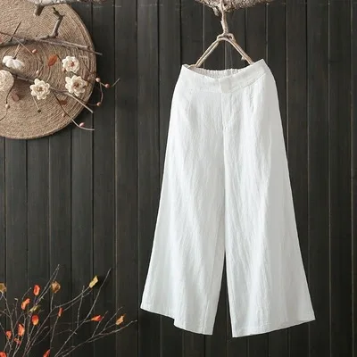 F30275A high quality high waist cotton linen women pants ankle-length solid color summer loose Trousers, Customized color
F30275A high quality high waist cotton linen women pants ankle-length solid color summer loose Trousers, Customized color