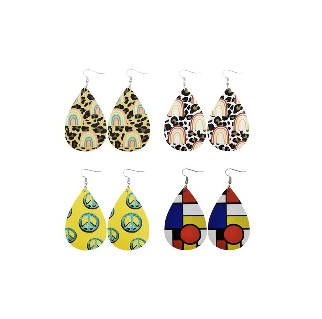 2021 Personality Rainbow Leopard Print Earrings Party Accessory Waterdrop Leather Earrings for Women, Picture shows
2021 Personality Rainbow Leopard Print Earrings Party Accessory Waterdrop Leather Earrings for Women, Picture shows