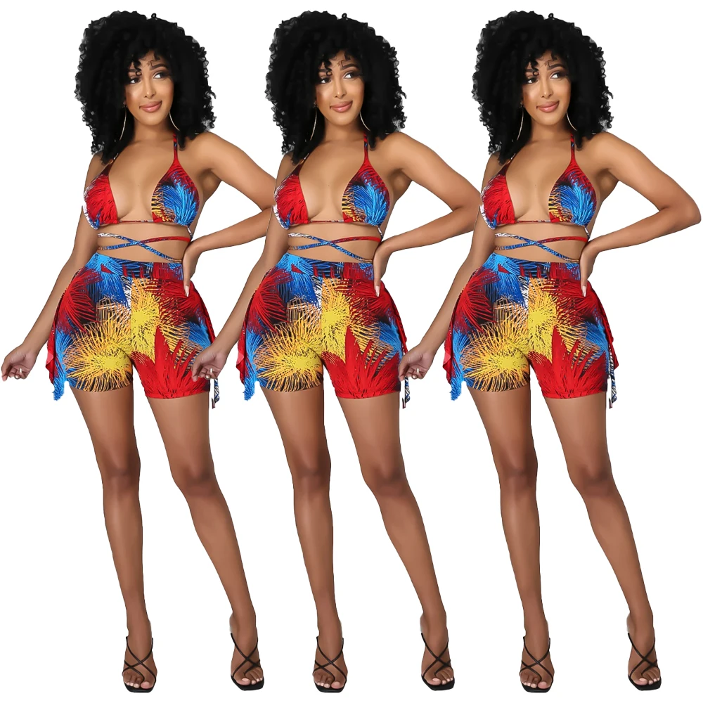Foma NK06023 2021 summer casual sexy halter print lounge shorts 2 piece short set women fashion trendy crop
Foma NK06023 2021 summer casual sexy halter print lounge shorts 2 piece short set women fashion trendy crop