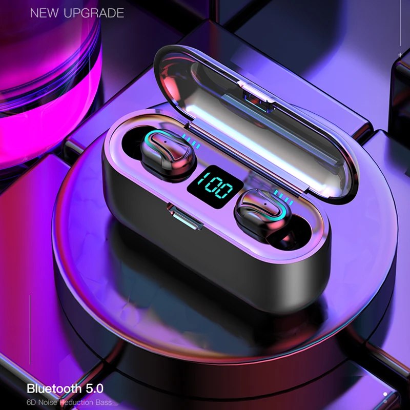 H-B-Q Q32-1 5.0 tws earphones HD stereo noise cancelling wireless earbuds waterproof headphones with LED power display - ANKUX.COM