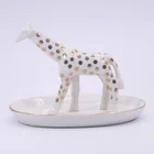 Decorative Gold Giraffe jewelry display stand Ceramic Ring Holder
