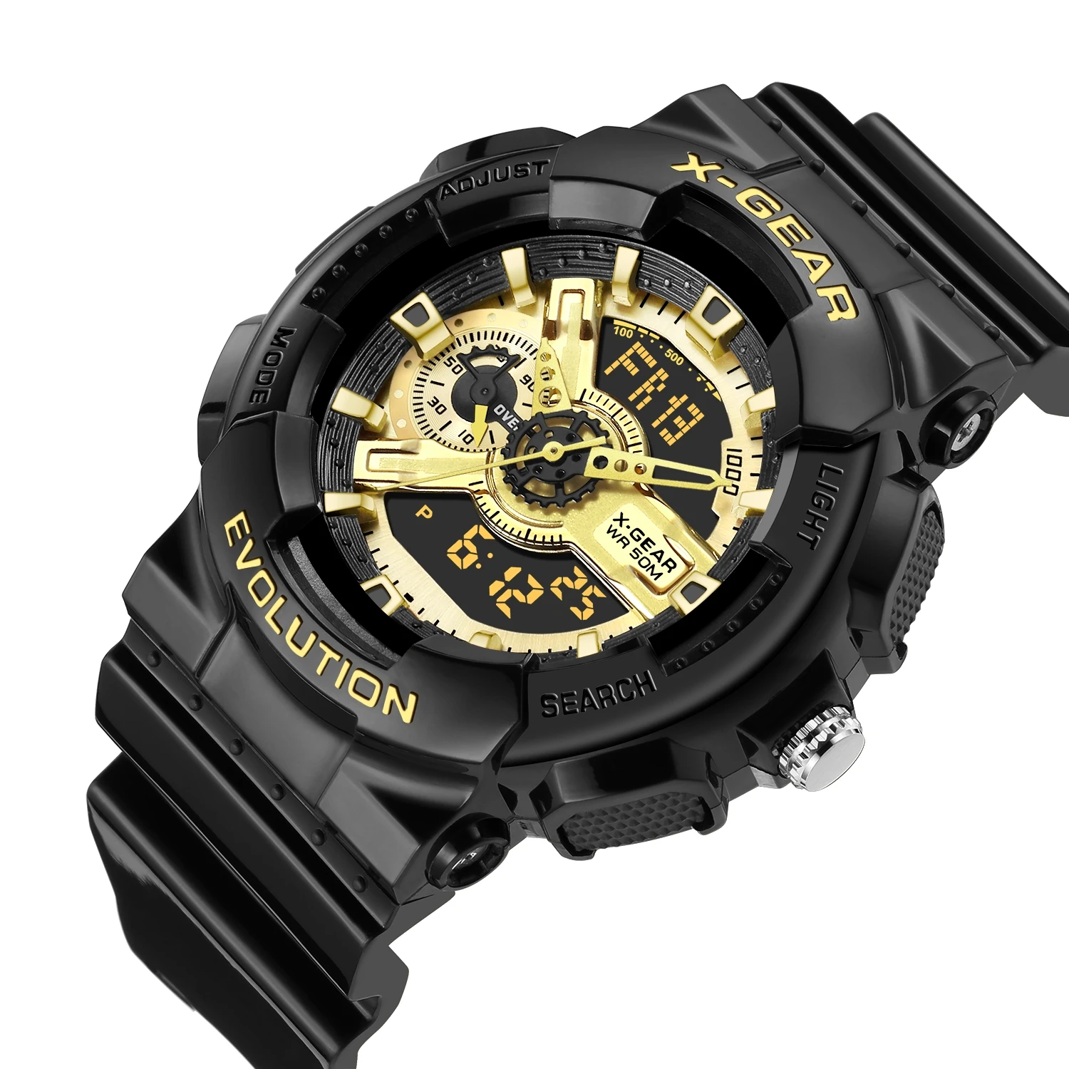 X-GEAR hot sales wholesale waterproof luxury quartz digital watch sport wrist men watch, Black
X-GEAR hot sales wholesale waterproof luxury quartz digital watch sport wrist men watch, Black