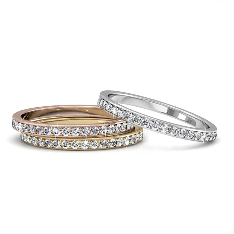 Destiny Jewellery Premium Grade Austrian Crystal Women Jewelry Stackable Mixed Trinities Finger Ring Set, 3 colors (white gold,yellow gold,rose gold)
Destiny Jewellery Premium Grade Austrian Crystal Women Jewelry Stackable Mixed Trinities Finger Ring Set, 3 colors (white gold,yellow gold,rose gold)