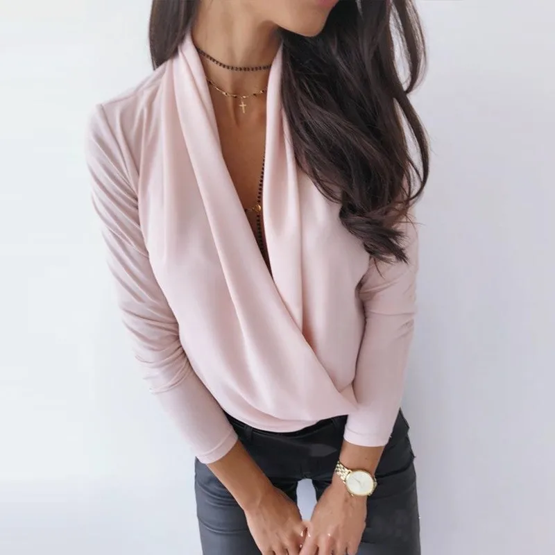 Autumn And Winter Sexy Long-sleeved Solid Color Deep V-neck Shirt Office Shirt, Picture color
Autumn And Winter Sexy Long-sleeved Solid Color Deep V-neck Shirt Office Shirt, Picture color