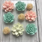 Free Sample Hot Sales High Quality Factory New Arrival Decorative Floating Coated Acrylic Beads Flower Cabochon Resin