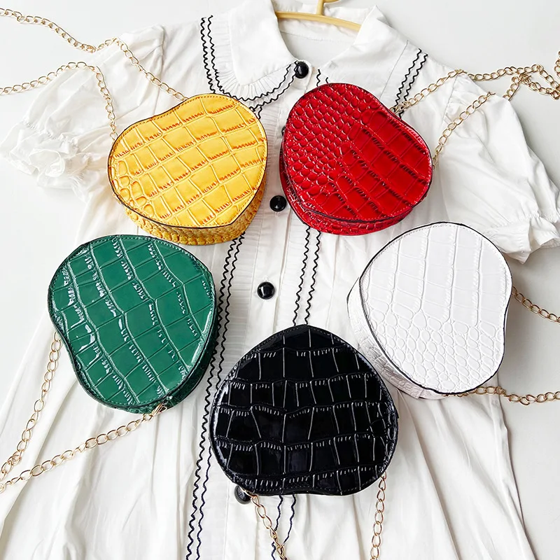 Wholesale Cheapest Girls Metal Chain Shoulder Crocodile Mini Heart Bags Purse Handbags, 5 colors
Wholesale Cheapest Girls Metal Chain Shoulder Crocodile Mini Heart Bags Purse Handbags, 5 colors