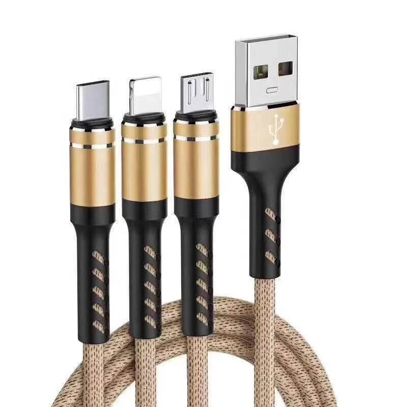 Mobile phone data cable metal nylon line 3A fast charge data cable Type-c Android 3 in 1 data line
Mobile phone data cable metal nylon line 3A fast charge data cable Type-c Android 3 in 1 data line