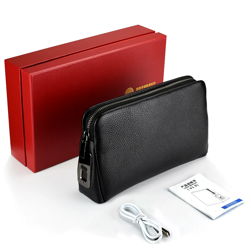 Hot Sale Men Business Briefcase Bags Genuine Zipper Leather Bags Purse Handbags Leather Fingerprint Lock Handbag Clutch Bag
Hot Sale Men Business Briefcase Bags Genuine Zipper Leather Bags Purse Handbags Leather Fingerprint Lock Handbag Clutch Bag