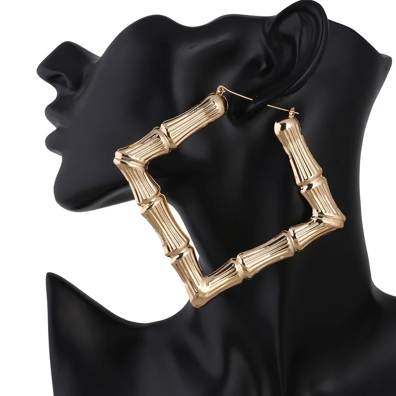 Hip Hop Gold Color Metal Large Square Bamboo Earrings Big Circle Bamboo Joint Hoop Earrings For Women (KER538), Same as the picture
Hip Hop Gold Color Metal Large Square Bamboo Earrings Big Circle Bamboo Joint Hoop Earrings For Women (KER538), Same as the picture