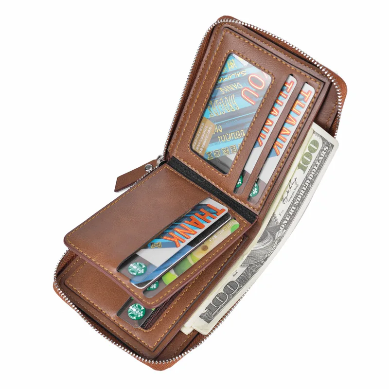 Men's Wallet PU Leather Card Holder's Short zipper Wallet high quality Man Simple Wallets
Men's Wallet PU Leather Card Holder's Short zipper Wallet high quality Man Simple Wallets