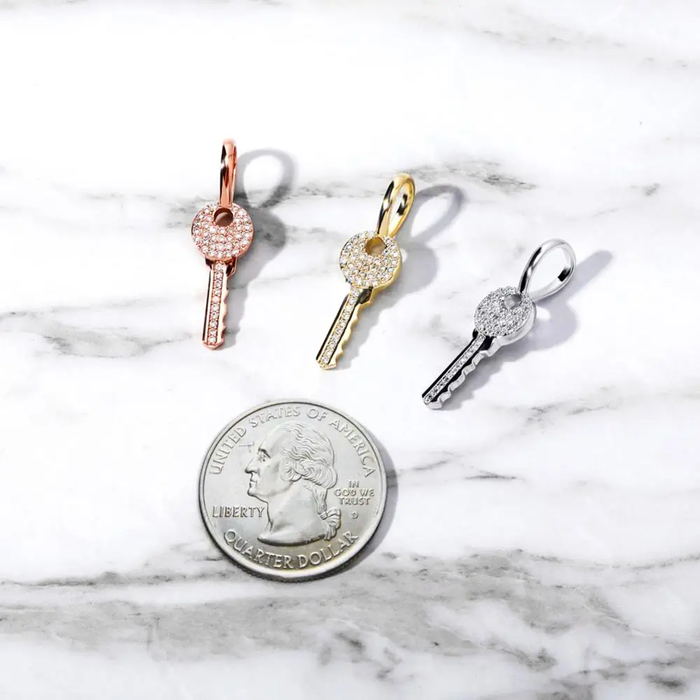 TOPGRILLZ 925 Sterling Silver Pendant Key Pendant Iced Zircon Necklace Boutique Fashion Jewelry For Women
TOPGRILLZ 925 Sterling Silver Pendant Key Pendant Iced Zircon Necklace Boutique Fashion Jewelry For Women