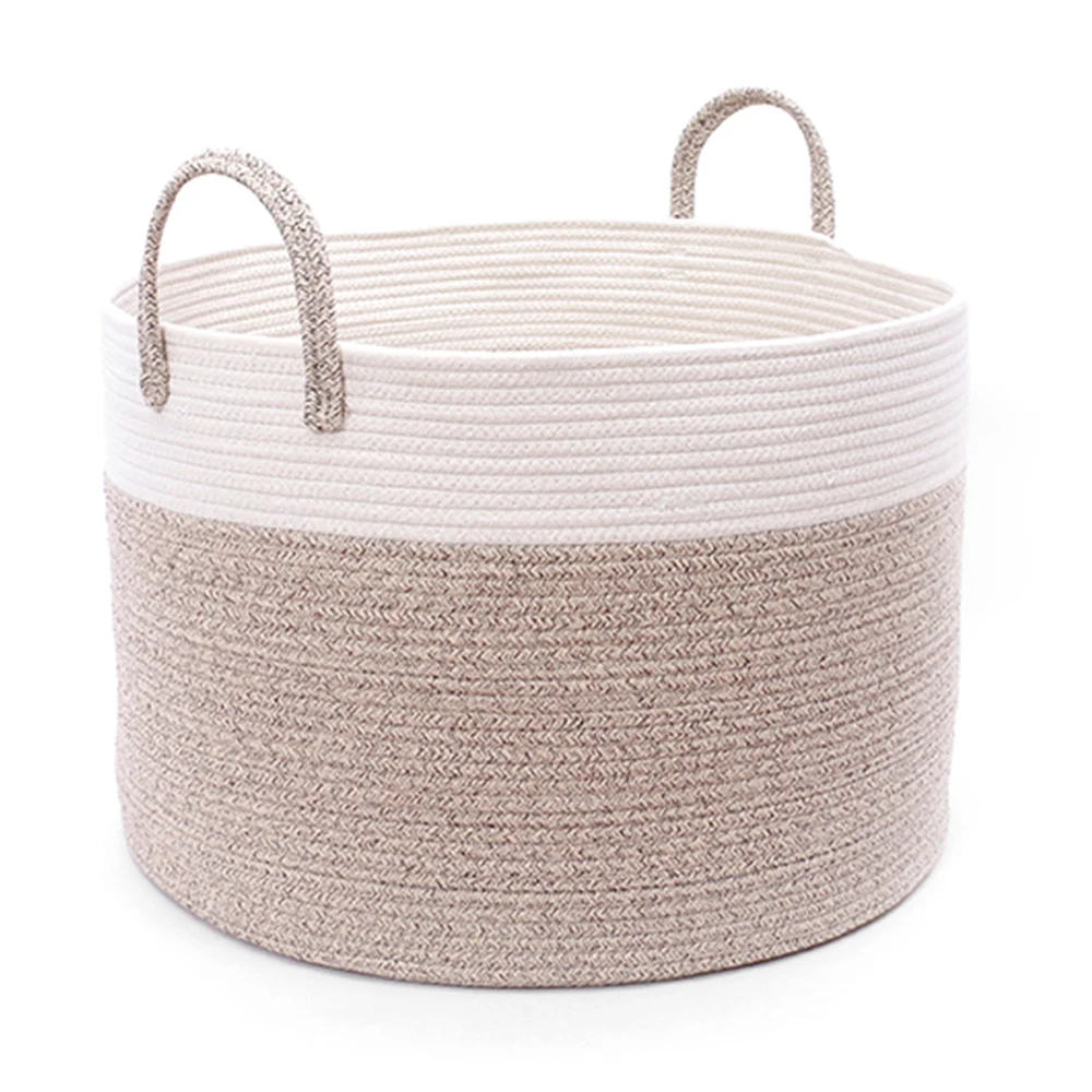 Cotton Rope Storage Basket Woven Laundry Basket for Blankets Toys Storage Basket with Handles, Custom
Cotton Rope Storage Basket Woven Laundry Basket for Blankets Toys Storage Basket with Handles, Custom