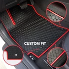 OEM Heavy Duty 5d Rubber Luxury Car Mats Vehicle Carpet Odorless-Black Red, All Weather Floor mats