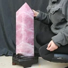 High quality gem wand point large natural brazilian rose quartz quartz crystal for wholesale