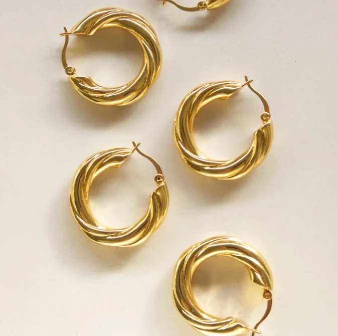 Hypoallergenic Earrings Classic Fashion Hoop Designs in Gold Colour Round Earrings Twisted Hoop Earrings, Gold color
Hypoallergenic Earrings Classic Fashion Hoop Designs in Gold Colour Round Earrings Twisted Hoop Earrings, Gold color