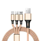 Nylon Braided Fast Charge Type c Cables Phone Charger 3 in 1 Micro Data USB Charging Cable for iphone Apple