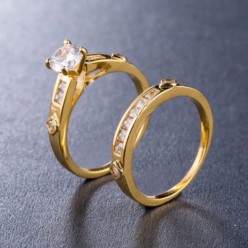 2pcs Engagement Rings Women Men Cubic Zirconia Brass Zircon Ring Set Wedding Ring Couple
2pcs Engagement Rings Women Men Cubic Zirconia Brass Zircon Ring Set Wedding Ring Couple