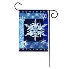 free sample digital printing winter snowflakes custom garden yard flags