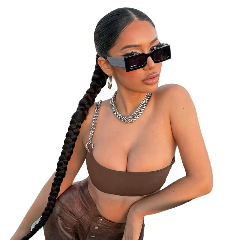 B16092A 2021 women fashion sexy chain one sleeve party tube crop top, Black/white
B16092A 2021 women fashion sexy chain one sleeve party tube crop top, Black/white