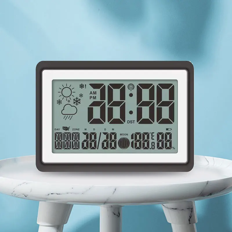 Large Display Radio Controlled Weather Station Digital Clock With Temperature Sensor, Black, white, custom
Large Display Radio Controlled Weather Station Digital Clock With Temperature Sensor, Black, white, custom