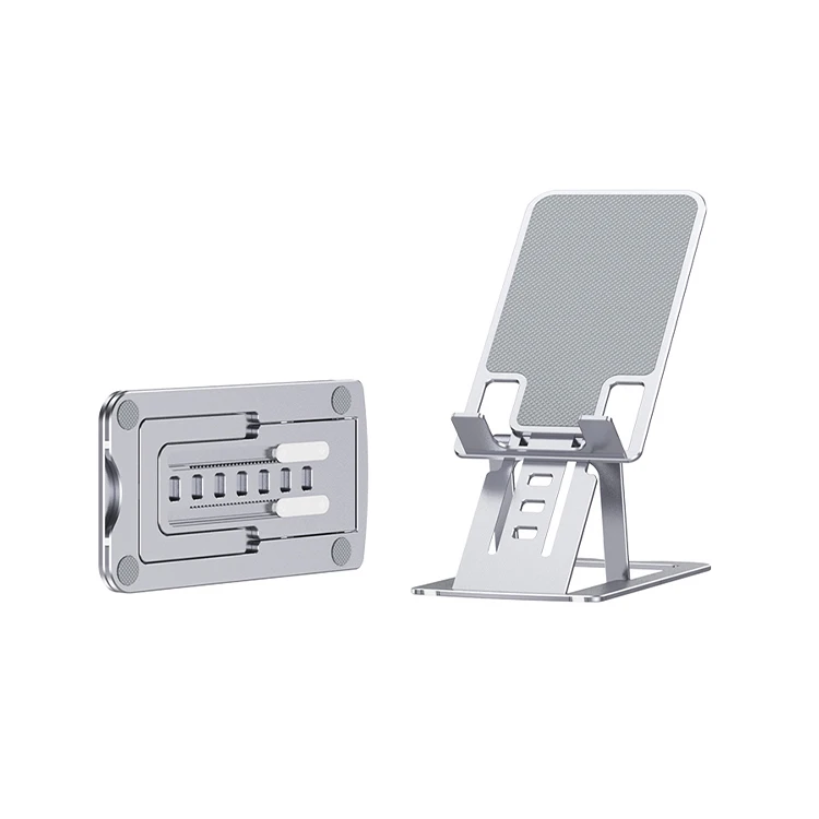 2021 new aluminum Foldable portable adjustable height mobile cell Phone stand for desk, Grey/silver
2021 new aluminum Foldable portable adjustable height mobile cell Phone stand for desk, Grey/silver