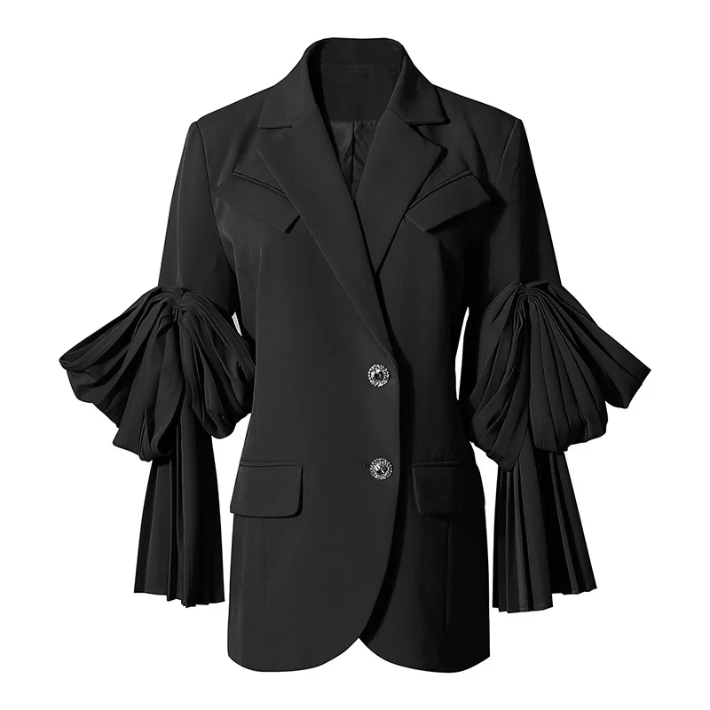 2021 Spring New Arrivals Solid Color Notched Collar Bow Puff Sleeve Single Breasted Waist Vintage Suit Coat
2021 Spring New Arrivals Solid Color Notched Collar Bow Puff Sleeve Single Breasted Waist Vintage Suit Coat