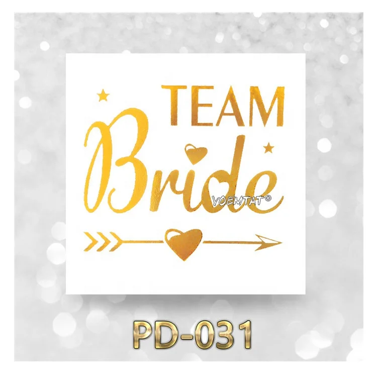 Hot Sale Bride Team Temporary Tattoos Body Art Sexy Gold Flash Tattoo Sticker for Wedding, Cmyk
Hot Sale Bride Team Temporary Tattoos Body Art Sexy Gold Flash Tattoo Sticker for Wedding, Cmyk