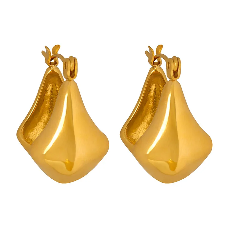 New Designed High Polish Waterproof Smooth Chunky Hoop Earrings Not Fade 18K Gold Plated Stainless Steel Hoop Earrings
New Designed High Polish Waterproof Smooth Chunky Hoop Earrings Not Fade 18K Gold Plated Stainless Steel Hoop Earrings