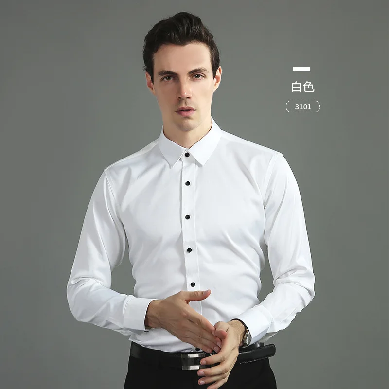 Customized LOGO Men's Shirt Long Sleeve Slim Solid Color Casual Non-iron Men's Top 3101, As the picture show
Customized LOGO Men's Shirt Long Sleeve Slim Solid Color Casual Non-iron Men's Top 3101, As the picture show