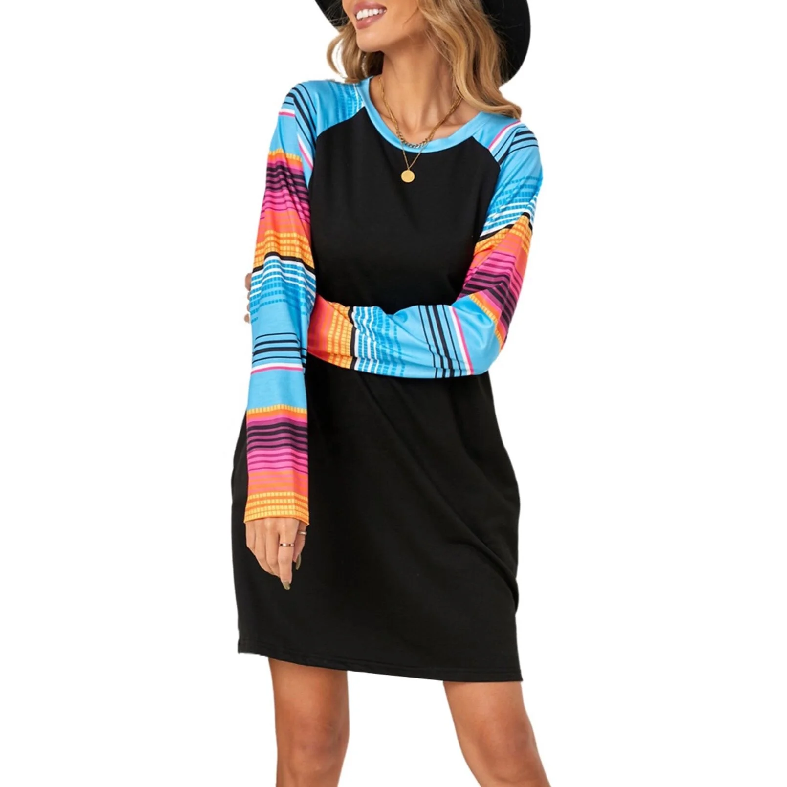 Free Shipping O184 Women's autumn and winter New Stripe round neck long sleeve high waist casual loose dress
Free Shipping O184 Women's autumn and winter New Stripe round neck long sleeve high waist casual loose dress