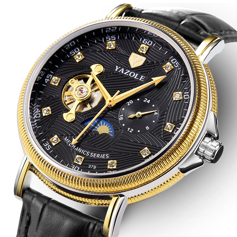 Yazole M 379 Tourbillon Skeleton Mutomatic Mechanical Watches Wrist Watch Wholesale Customize Man Watch
Yazole M 379 Tourbillon Skeleton Mutomatic Mechanical Watches Wrist Watch Wholesale Customize Man Watch