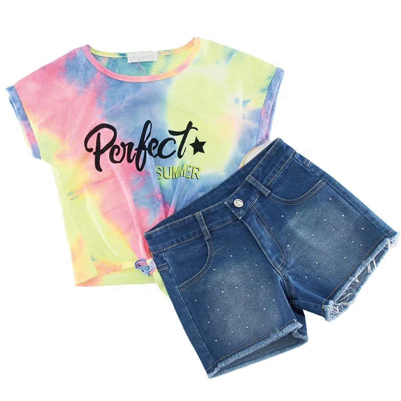 Factory Price Tie-dye Style Girl Clothes Short Sleeve 2Pcs Baby Clothing High Quality Kids Summer Clothing Set, Picture shows
Factory Price Tie-dye Style Girl Clothes Short Sleeve 2Pcs Baby Clothing High Quality Kids Summer Clothing Set, Picture shows