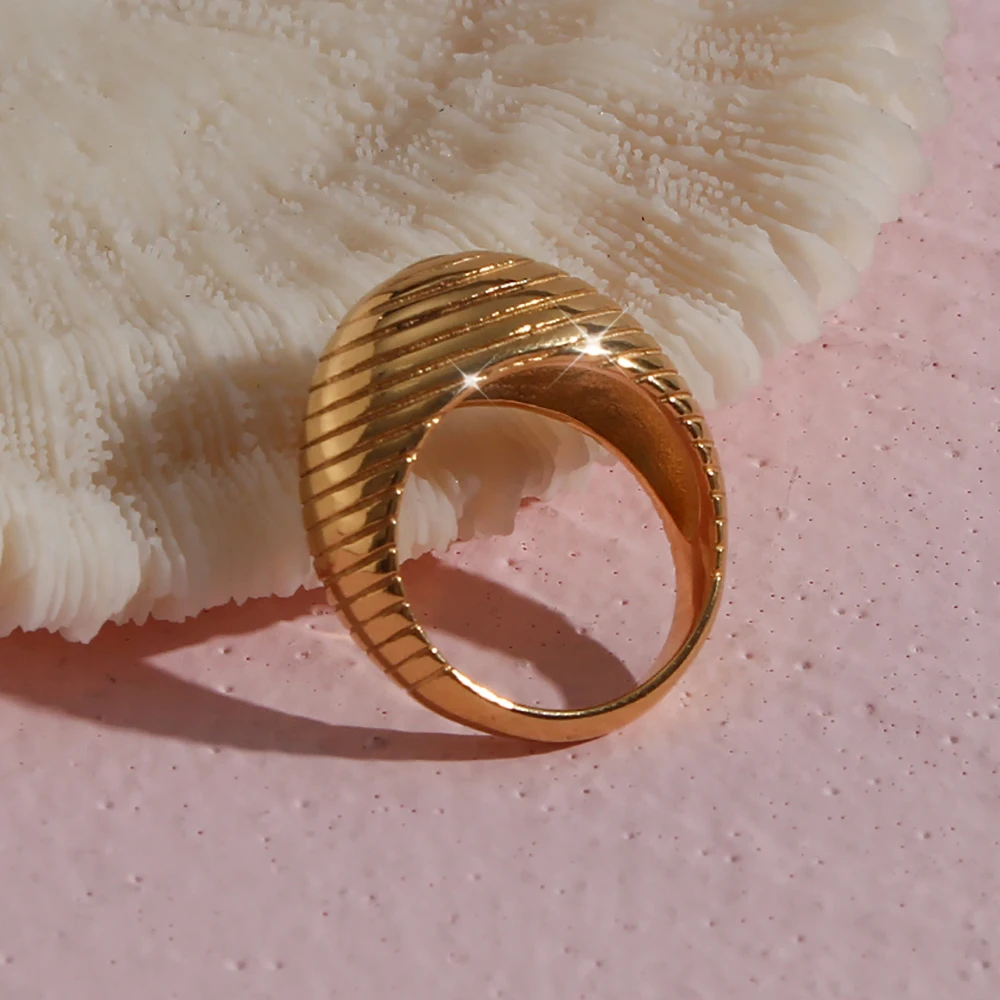 Waterproof 18K Gold Plated Jewelry Stainless Steel Chunky Signet Ring Women Christmas Gift Party
Waterproof 18K Gold Plated Jewelry Stainless Steel Chunky Signet Ring Women Christmas Gift Party