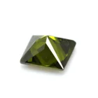 Loose gemstone peridot princess cut square cubic zirconia stone