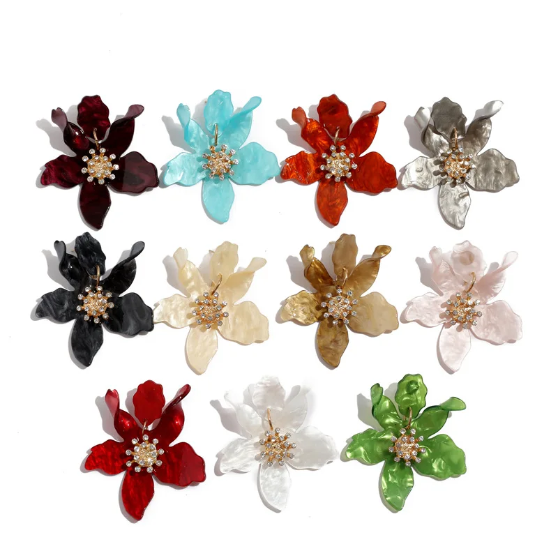 Best selling Korean big flower acrylic earrings fashion gold statement large flower earrings for women
Best selling Korean big flower acrylic earrings fashion gold statement large flower earrings for women