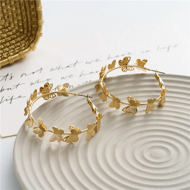 BXY Circle Earrings Fashion Jewelry Kawaii Earrings Cute Gold Plated Butterfly Gold Filled Hoop Earrings
BXY Circle Earrings Fashion Jewelry Kawaii Earrings Cute Gold Plated Butterfly Gold Filled Hoop Earrings