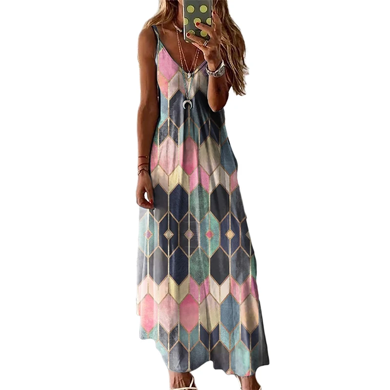 Hot Sale Summer Fashionable Wholesale Women's Sleeveless Long Colorful Slip V-neck Maxi Dresses, Shown
Hot Sale Summer Fashionable Wholesale Women's Sleeveless Long Colorful Slip V-neck Maxi Dresses, Shown