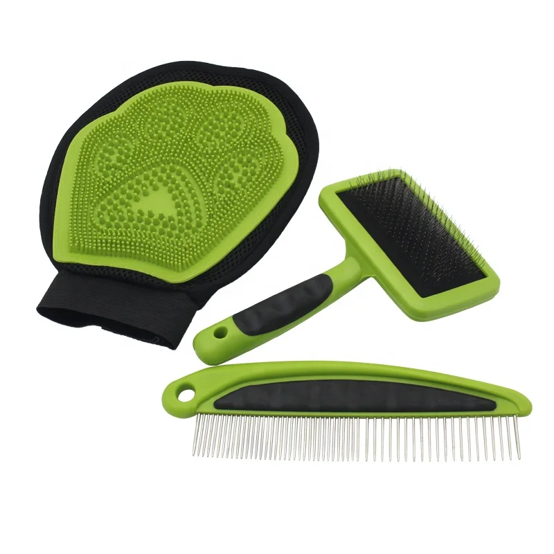 Factory Wholesale 3 In 1 Pet Grooming Glove Pet Grooming Brush Set Pet Dog Grooming Kit, Green
Factory Wholesale 3 In 1 Pet Grooming Glove Pet Grooming Brush Set Pet Dog Grooming Kit, Green