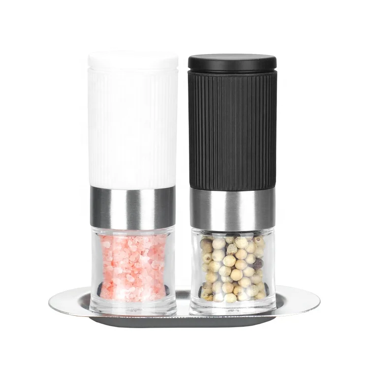 18/8 Stainless Steel Ring Ceramic Grinder Mini Salt and Pepper Mill Set with Stainless Steel Base
18/8 Stainless Steel Ring Ceramic Grinder Mini Salt and Pepper Mill Set with Stainless Steel Base