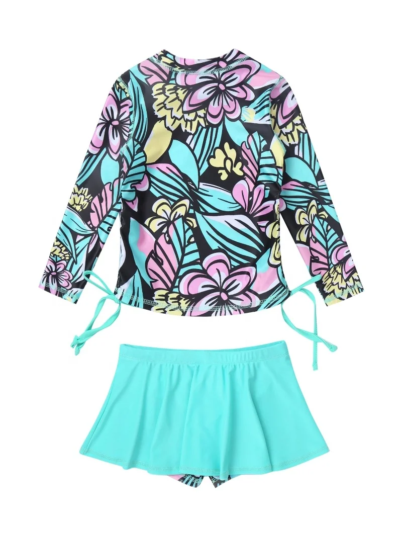 Kids Girls Two Pieces Bathing Suit Long Sleeve Flower Printed Tops With Skirt Style Shorts
Kids Girls Two Pieces Bathing Suit Long Sleeve Flower Printed Tops With Skirt Style Shorts